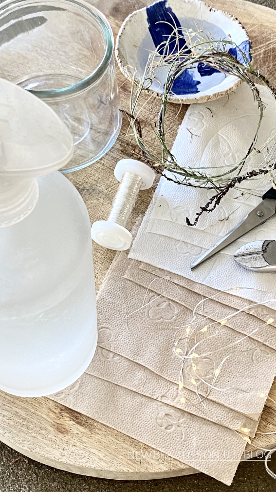 glas mit papier veredelt